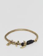 Icon Brand Anchor Chain Bracelet In Burnished Gold - Gold
