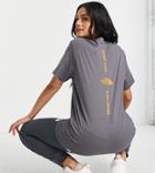 The North Face Vertical T-shirt In Gray Exclusive At Asos