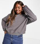Cotton: On Curve Sweatshirt In Washed Gray-grey