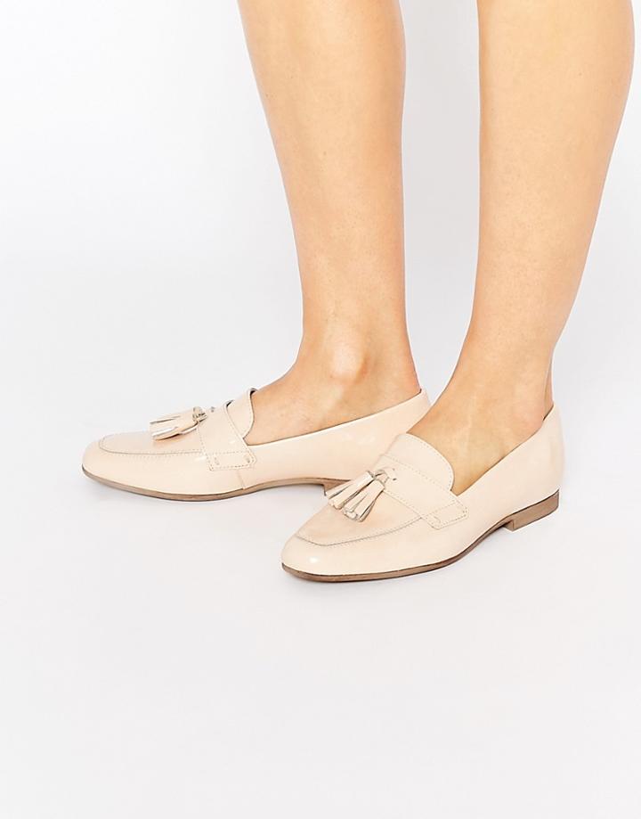 Asos Monty Leather Tassle Loafers - Nude
