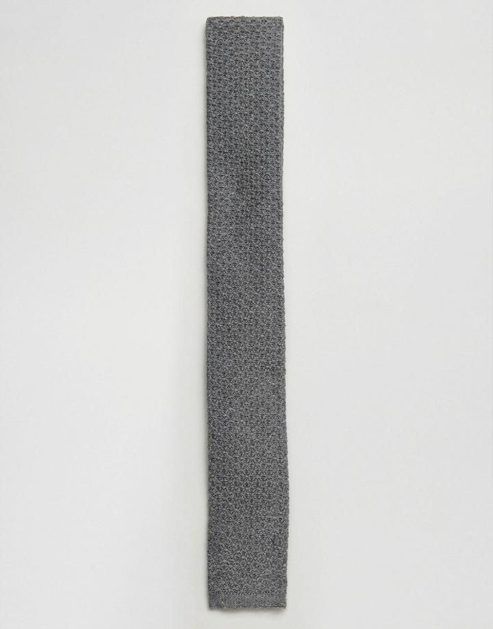 Jack & Jones Knitted Square Tie - Gray