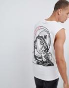 Hnr Ldn Back Print Sleeveless T-shirt Tank - White