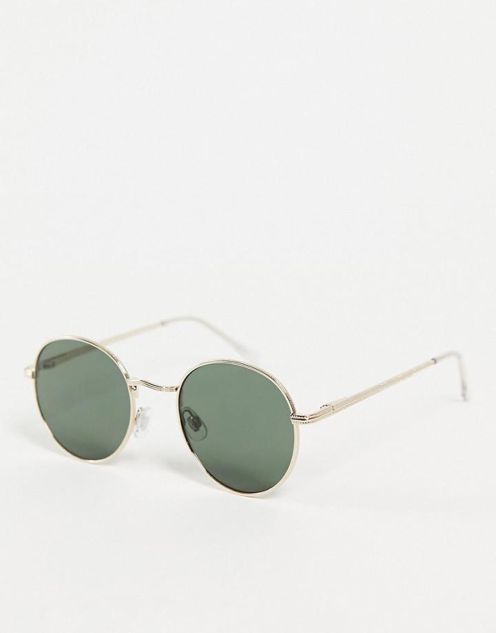 Aj Morgan Unisex Round Sunglasses In Gold