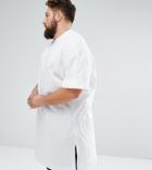 Asos Plus Extreme Longline Super Oversized T-shirt In White - White