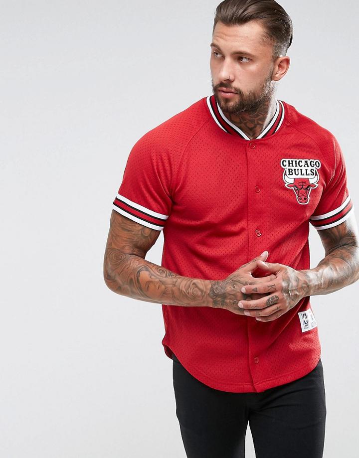 Mitchell & Ness Nba Chicago Bulls Mesh T-shirt - Red
