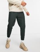 Asos Design Tapered Smart Joggers In Khaki-green