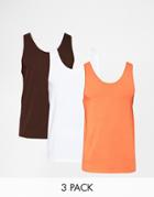 Asos Muscle Vest 3 Pack Save 22% - Multi