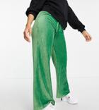 Asos Design Petite Dad Pant In Cord In Green