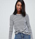 Asos Design Tall Relaxed Long Sleeve Top In Stripe - Multi
