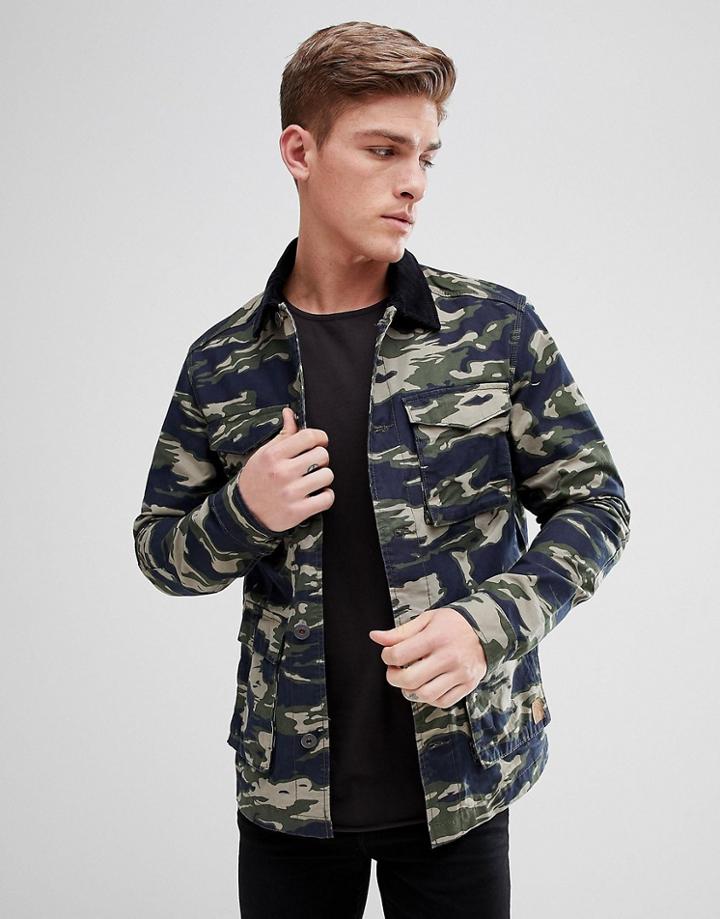 Jack & Jones Originals Camo Field Jacket - Green