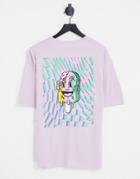 Jack & Jones Originals Oversized T-shirt With Ice Cream Back Print In Lilac-purple