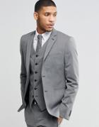 Asos Slim Suit Jacket In Mid Gray - Gray