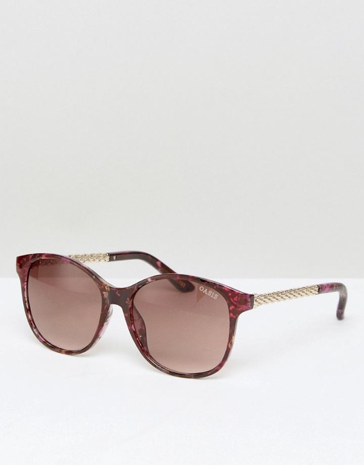Oasis Floral Print Metal Bar Sunglasses - Multi