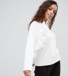 Asos Petite Sweater With Ruffle Detail-gray