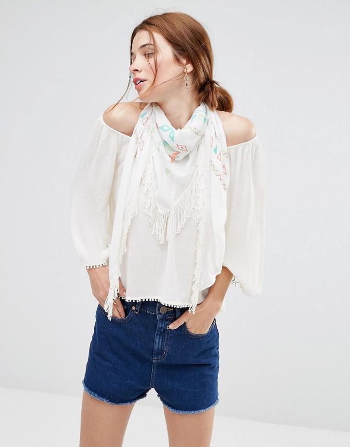 Liquorish Lightweight Scarf - White