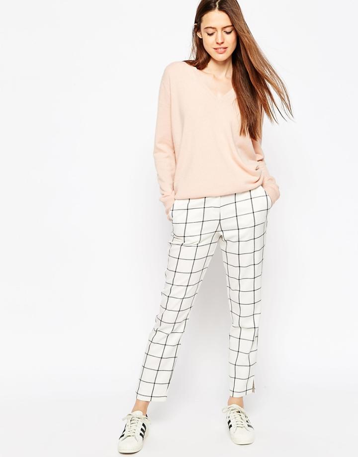 Asos Slim Leg Pants In Grid Check