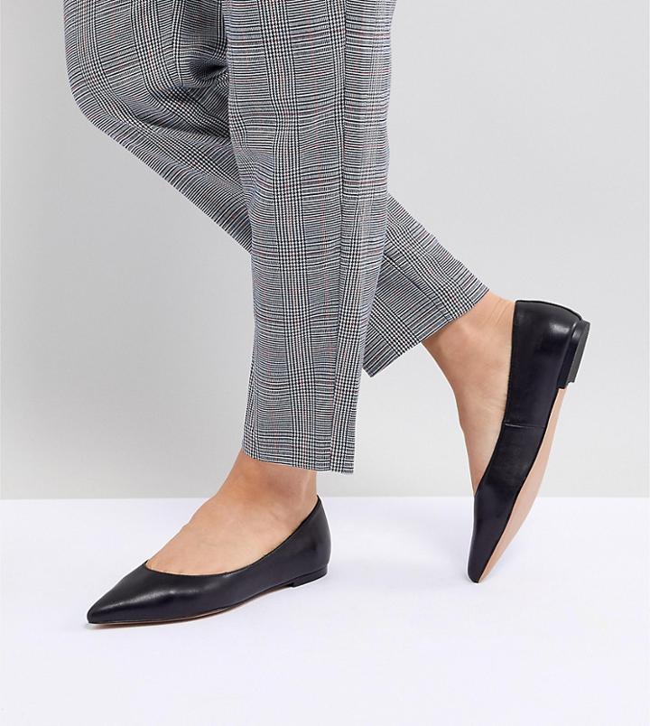 Asos Design Ladybird Leather Ballet Flats - Black