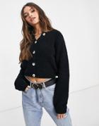Missguided Cropped Cardigan In Black