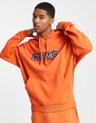 Asos Design Oversized Hoodie In Orange With Energy Text Print - Part Of A Set