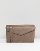Paul Costelloe Real Leather Envelope Shape Cross Body Bag - Brown