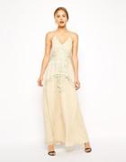 Asos Lace Insert Maxi Dress - Cream