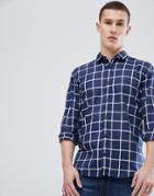 Hugo Slim Fit Window Pane Check Shirt In Navy - Navy