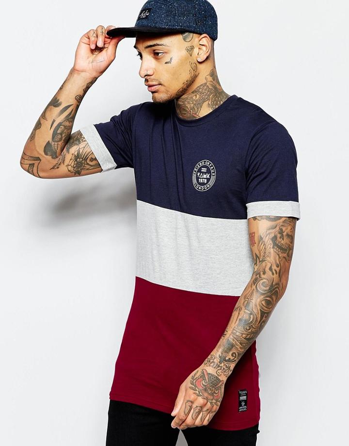 Friend Or Faux Cut & Sew Logo T-shirt - Navy