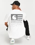 Carhartt Wip Fade State Backprint T-shirt In White