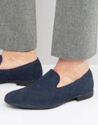 London Brogues Quilted Slipper Loafers - Blue