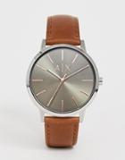 Armani Exchange Ax2708 Cayde Leather Watch 42mm - Brown