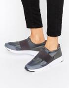Missguided Elastic Strap Sneaker - Gray