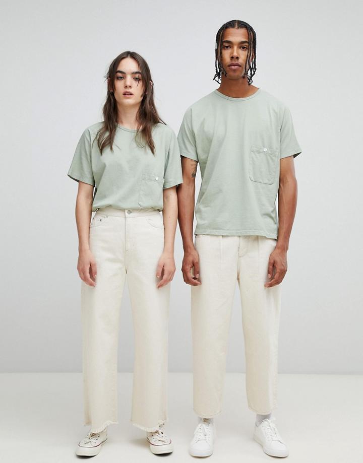 Seeker Pocket T-shirt In Heavyweight Organic Cotton - Green