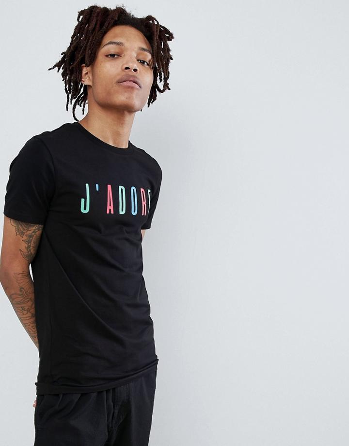 Asos Design Muscle T-shirt With J'adore Print - Black