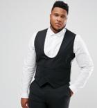 Noose & Monkey Plus Skinny Suit Vest - Black