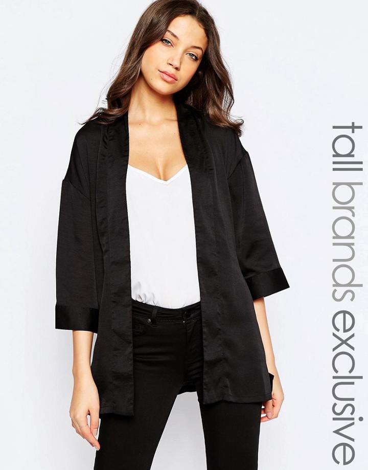 Y.a.s Tall Kimono Style Belted Blazer - Black