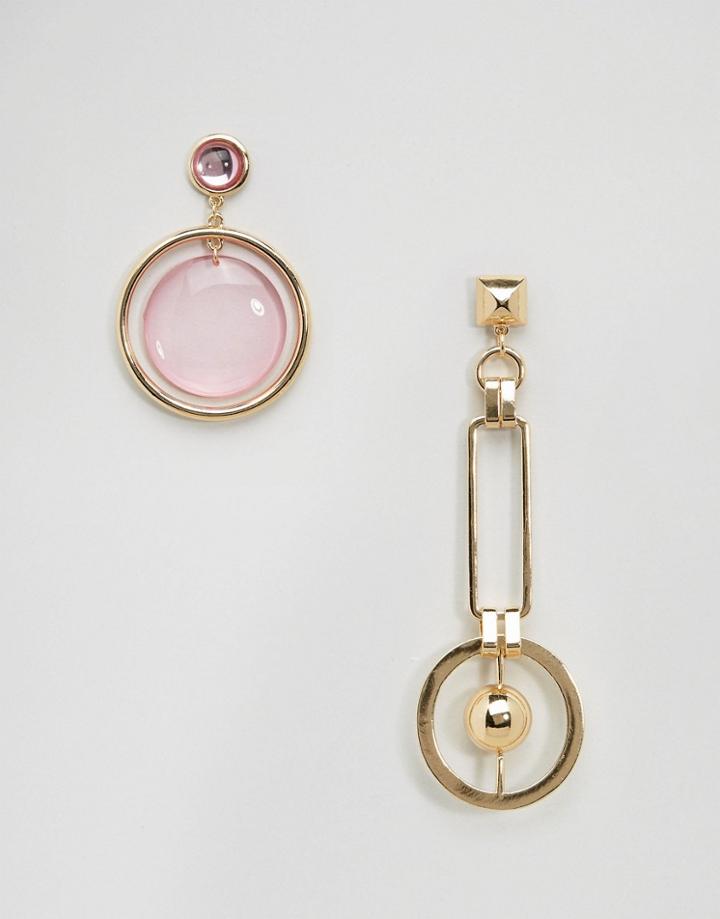 Asos Mismatch Geo Shapes Earrings - Multi