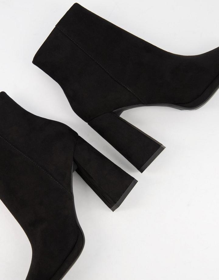 Asos Design Eternity High Heeled Ankle Boots In Black