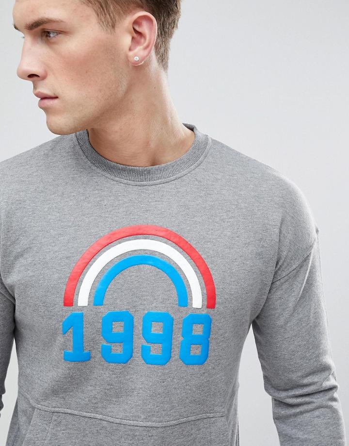 Esprit Pocket Sweat With 1998 Print - Gray