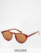 Reclaimed Vintage Aviator Sunglasses - Brown