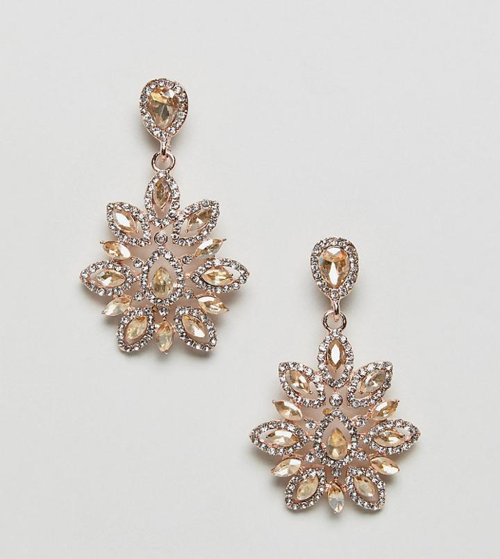 True Decadence Pink Statement Earrings - Gold