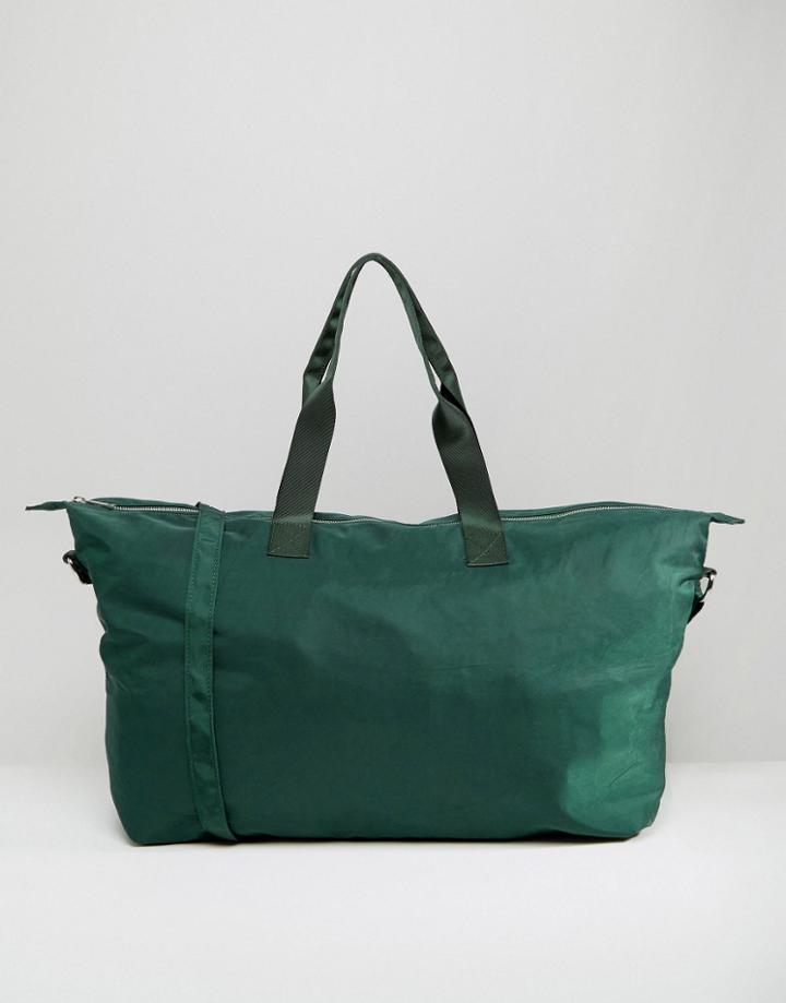 Asos Lifestyle Slouchy Nylon Carryall - Green