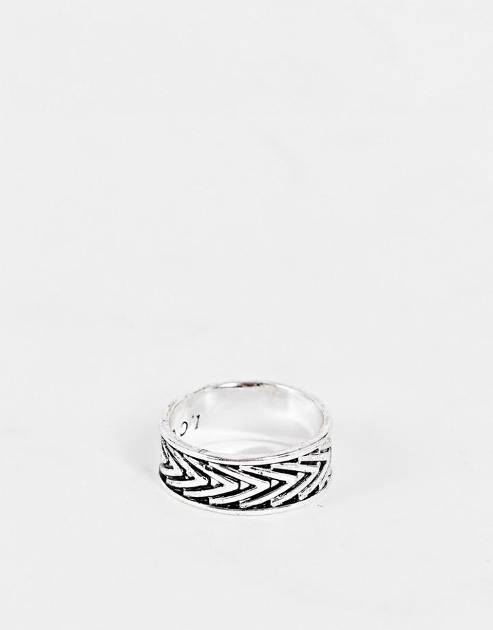Icon Brand Arrow Band Ring In Silver