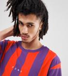 Puma Vertical Stripe T-shirt In Red Exclusive To Asos - Red