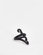 Asos Design Wrap Around Octopus Ring In Matte Black