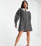 Unique21 Petite Collar Mini Dress-black
