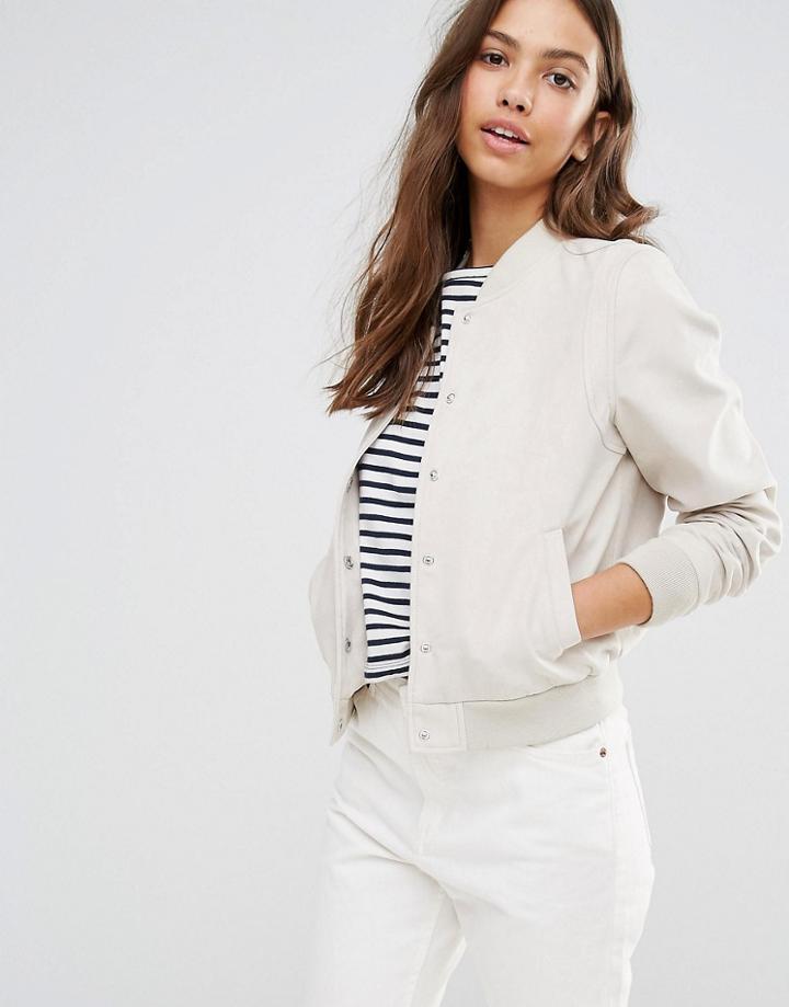 New Look Suedette Bomber - Beige
