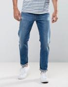 Asos Stretch Slim Jeans In 12.5oz Mid Wash Blue