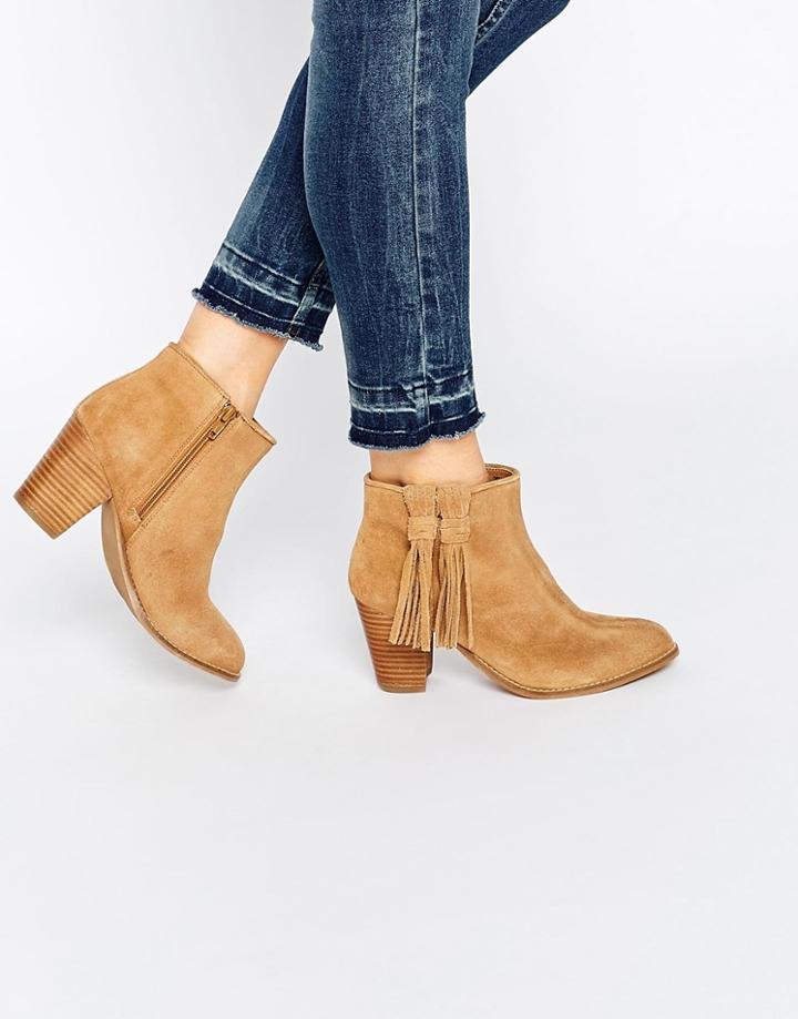 Oasis Western Block Heeled Ankle Boot - Neutral