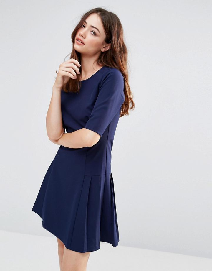 Sugarhill Boutique Katrina Pleat Detail Dress - Blue