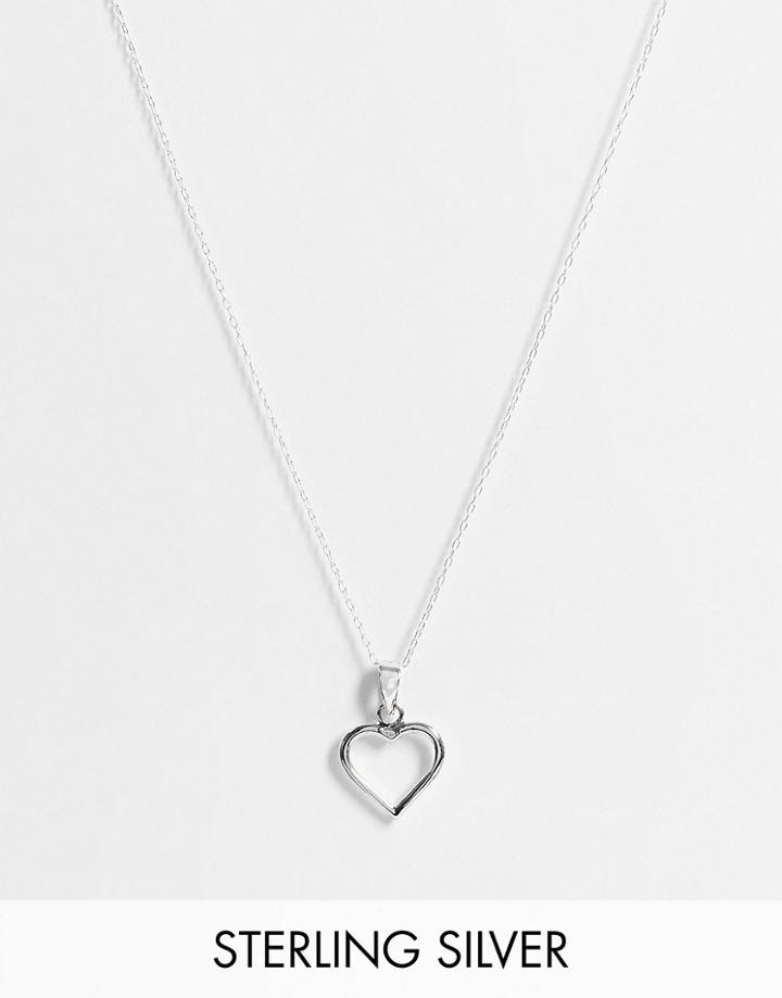 Kingsley Ryan Sterling Silver Necklace With Open Heart Pendant